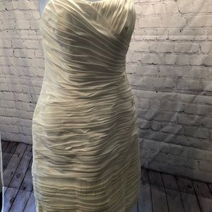Strapless white mini “wedding” dress